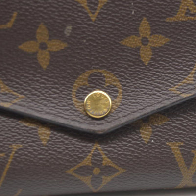 $725 Louis Vuitton Monogram Portefeiulle Sarah Long Bifold Wallet Brown SD0250