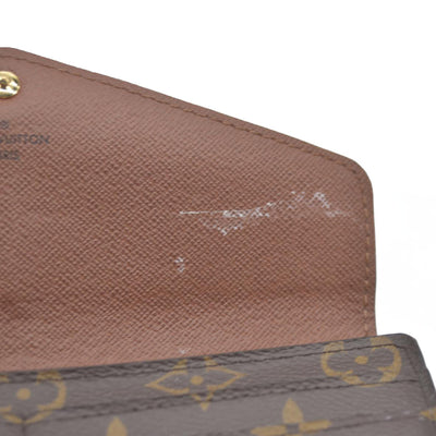 $725 Louis Vuitton Monogram Portefeiulle Sarah Long Bifold Wallet Brown SD0250
