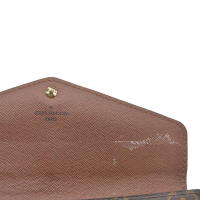 $725 Louis Vuitton Monogram Portefeiulle Sarah Long Bifold Wallet Brown SD0250