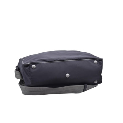 $850 PRADA Linea Rossa Nylon Briefcase Laptop Bag Charcoal Grey CONSIGNMENT 10021198