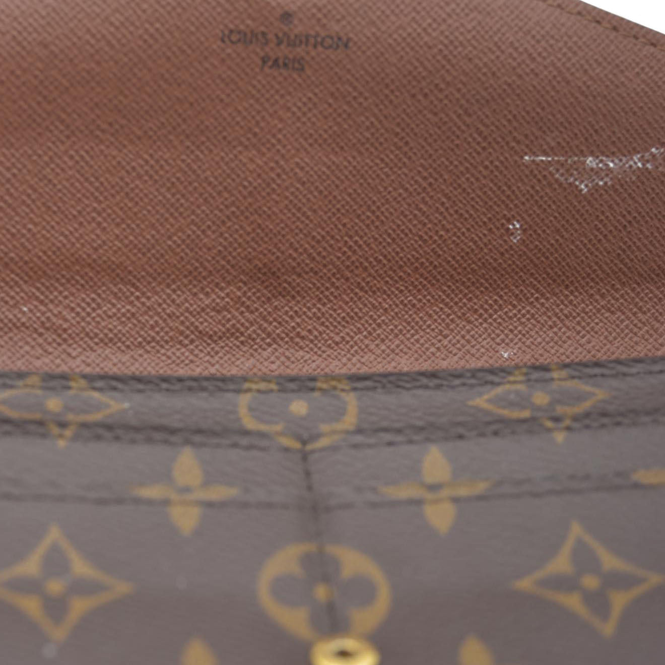 $725 Louis Vuitton Monogram Portefeiulle Sarah Long Bifold Wallet Brown SD0250