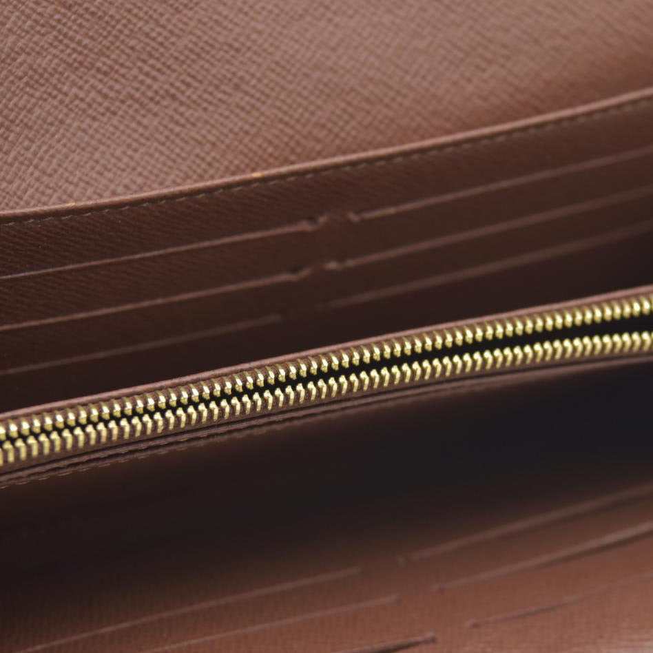 $725 Louis Vuitton Monogram Portefeiulle Sarah Long Bifold Wallet Brown SD0250