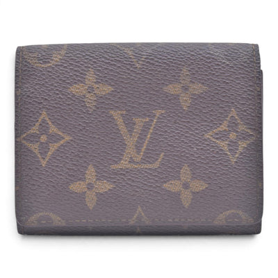 $320 LOUIS VUITTON Monogram Enveloppe Carte de Visite Card Holder Wallet Brown CONSIGNMENT 10021448