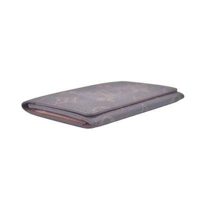 $320 LOUIS VUITTON Monogram Enveloppe Carte de Visite Card Holder Wallet Brown CONSIGNMENT 10021448