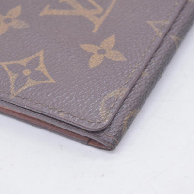$320 LOUIS VUITTON Monogram Enveloppe Carte de Visite Card Holder Wallet Brown CONSIGNMENT 10021448