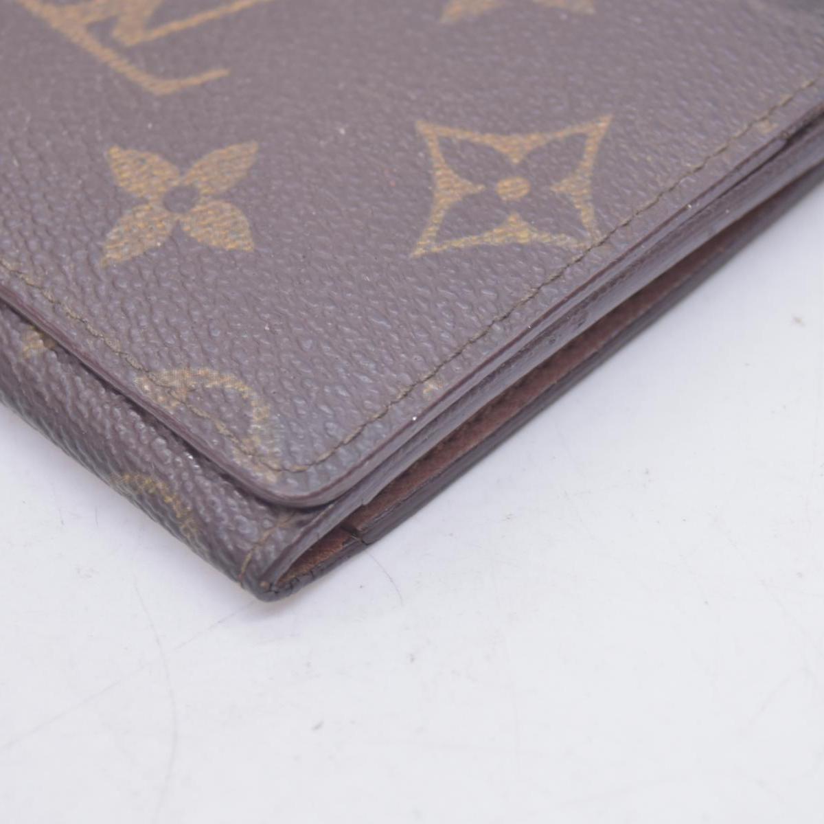 $320 LOUIS VUITTON Monogram Enveloppe Carte de Visite Card Holder Wallet Brown CONSIGNMENT 10021448