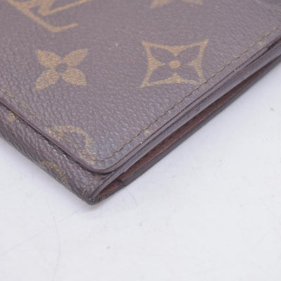 $320 LOUIS VUITTON Monogram Enveloppe Carte de Visite Card Holder Wallet Brown CONSIGNMENT 10021448