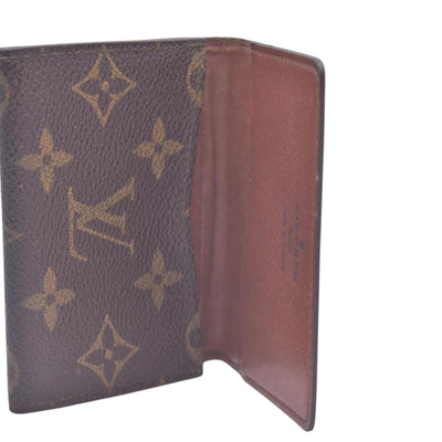 $320 LOUIS VUITTON Monogram Enveloppe Carte de Visite Card Holder Wallet Brown CONSIGNMENT 10021448