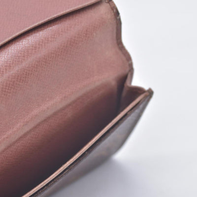 $320 LOUIS VUITTON Monogram Enveloppe Carte de Visite Card Holder Wallet Brown CONSIGNMENT 10021448