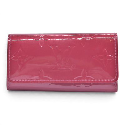 $290 2010 LOUIS VUITTON Vernis Patent Leather 4 Key Holder Red TS0120 CONSIGNMENT 10021451