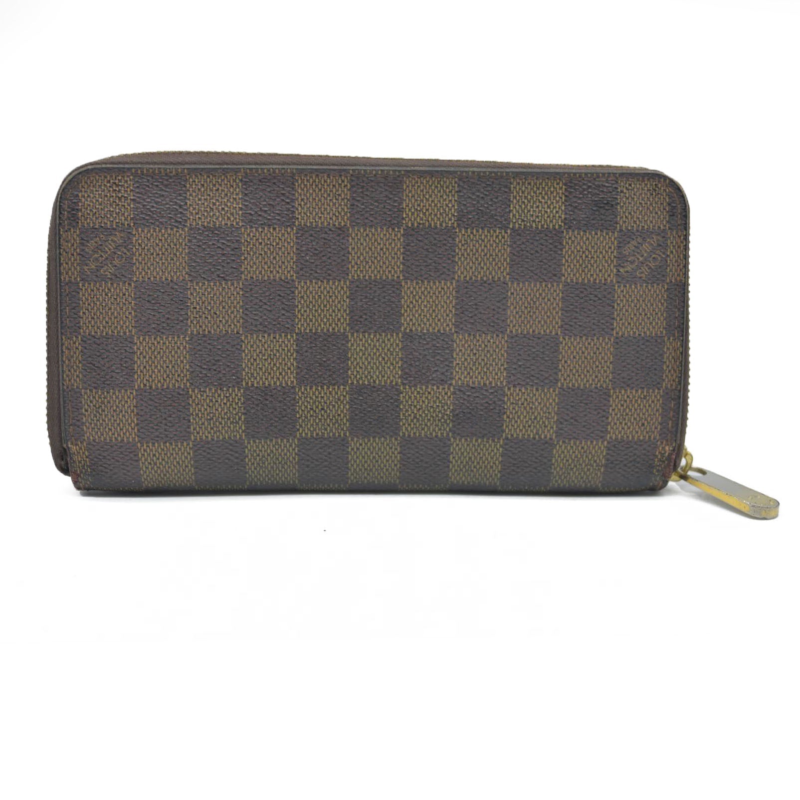 AUCTION $915 Louis Vuitton Damier Ebene Zippy Wallet