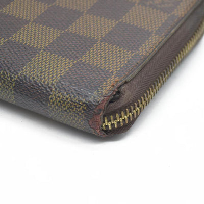 AUCTION $915 Louis Vuitton Damier Ebene Zippy Wallet