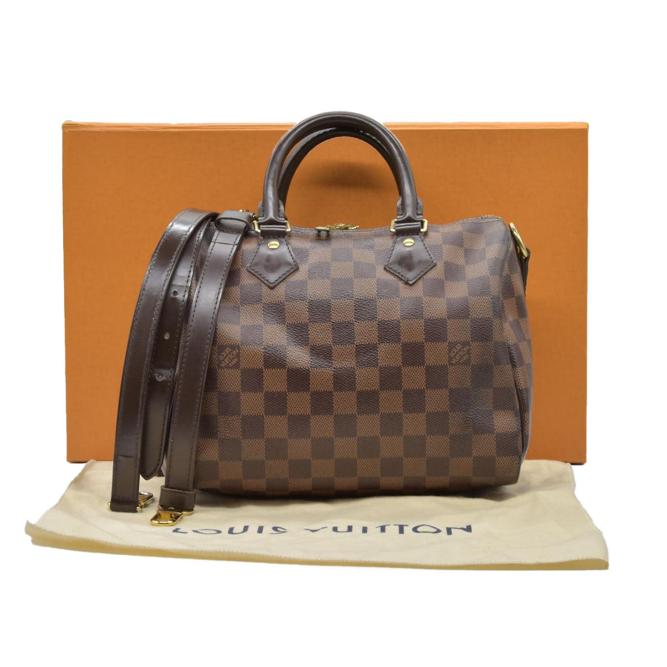 $1940 2020 Louis Vuitton Damier Ebene Speedy Bandouliere 25 LA0270
