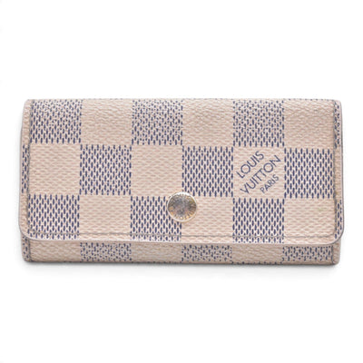 $330 2012 LOUIS VUITTON Damier Azur 4 Key Holder CT3162 CONSIGNMENT 10021446