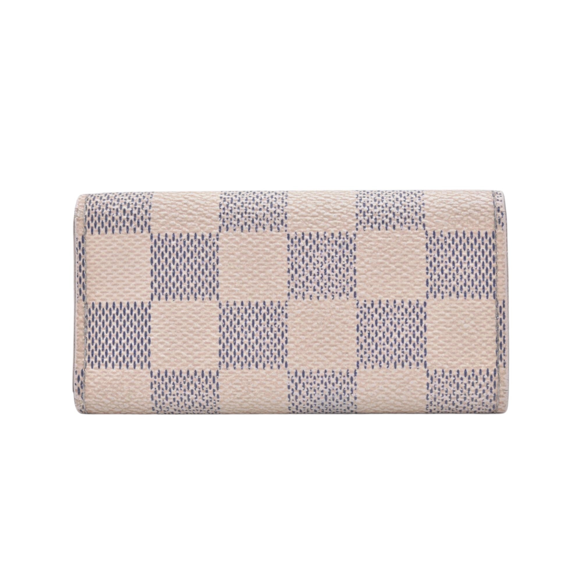 $330 2012 LOUIS VUITTON Damier Azur 4 Key Holder CT3162 CONSIGNMENT 10021446