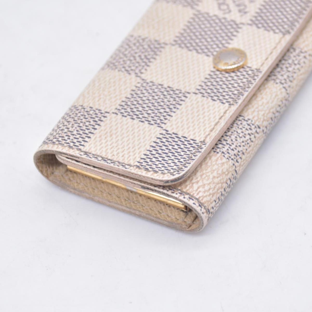 $330 2012 LOUIS VUITTON Damier Azur 4 Key Holder CT3162 CONSIGNMENT 10021446