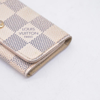 $330 2012 LOUIS VUITTON Damier Azur 4 Key Holder CT3162 CONSIGNMENT 10021446