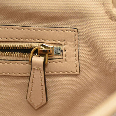 Fendi  Canvas Vitello King Bi-Color Strap FF Embroidered Baguette Poudre