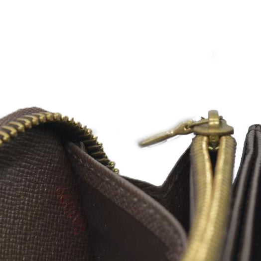 AUCTION $915 Louis Vuitton Damier Ebene Zippy Wallet