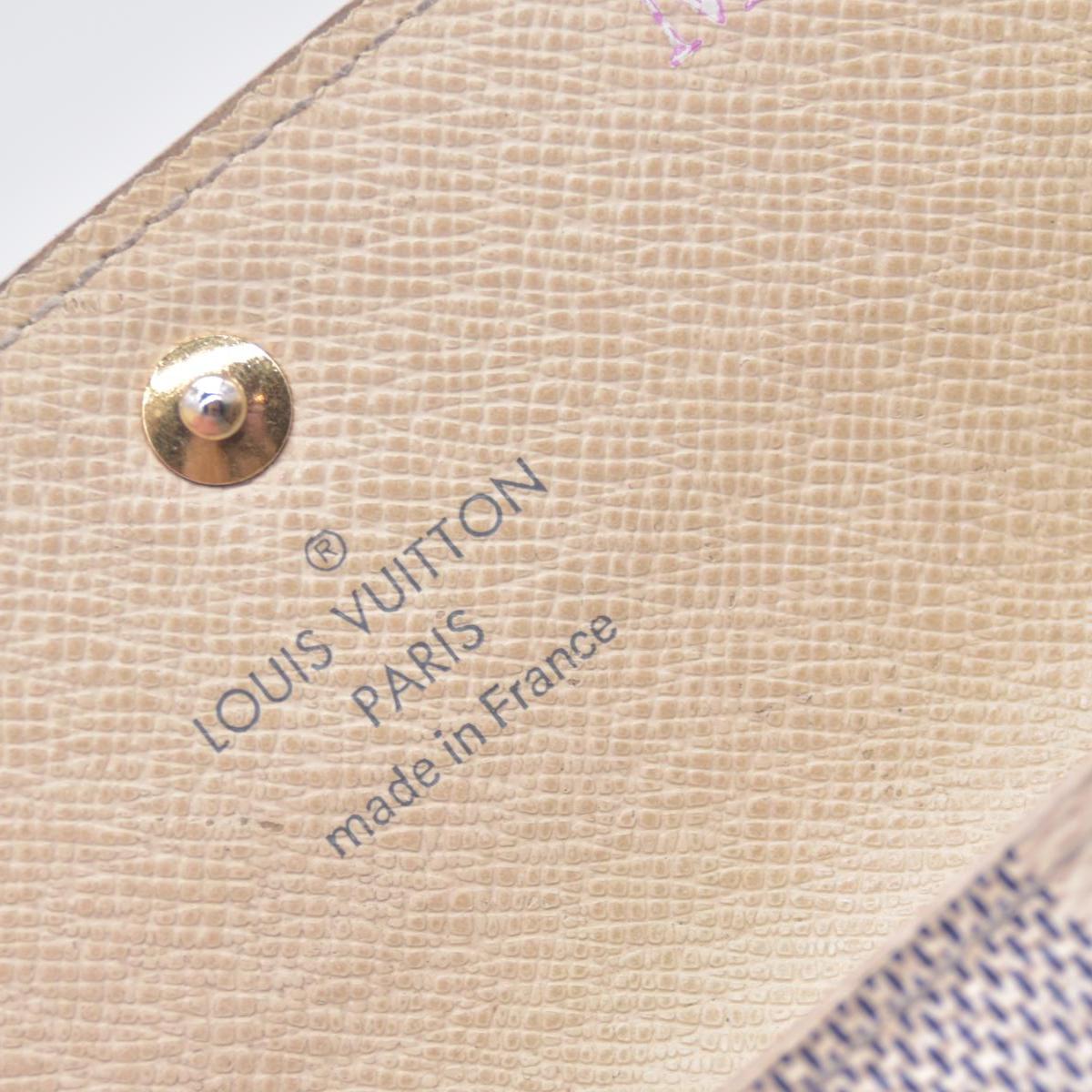 $330 2012 LOUIS VUITTON Damier Azur 4 Key Holder CT3162 CONSIGNMENT 10021446