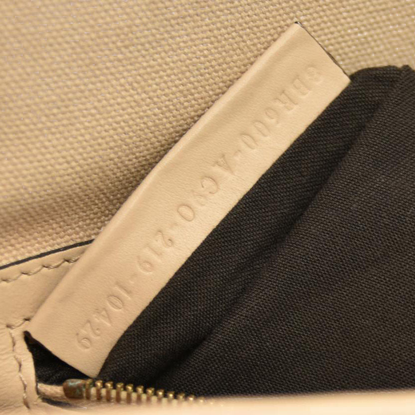 Fendi  Canvas Vitello King Bi-Color Strap FF Embroidered Baguette Poudre