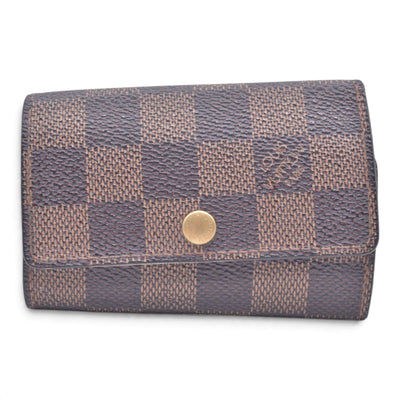 $280 2003 LOUIS VUITTON Damier Ebene 6 Key Holder CT0083 CONSIGNMENT 10021450