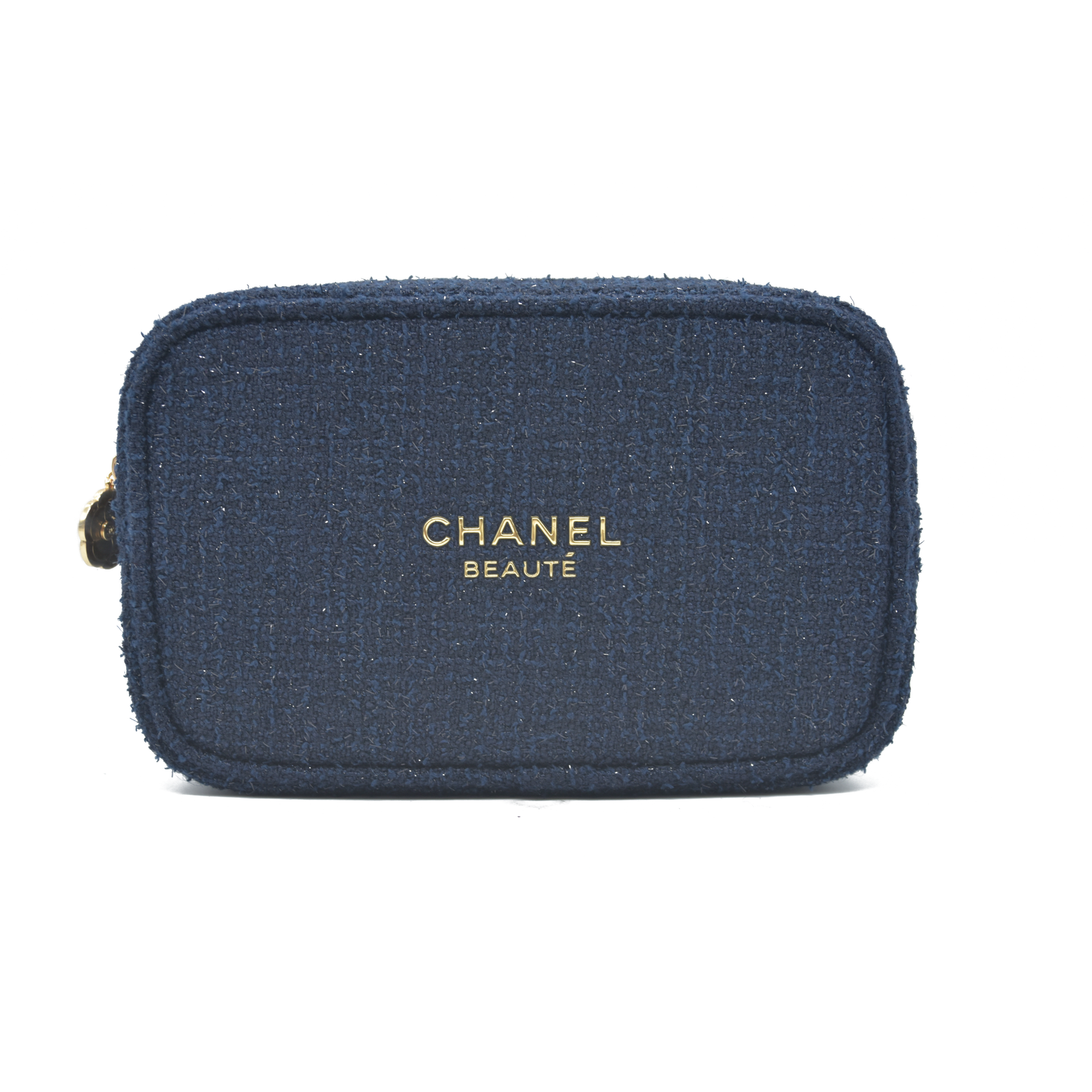 CHANEL EYES TO IMPRESS Cosmetic Pouch Navy Blue Shimmer CONSIGNMENT