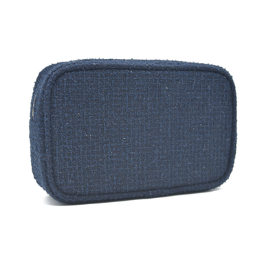 CHANEL EYES TO IMPRESS Cosmetic Pouch Navy Blue Shimmer CONSIGNMENT