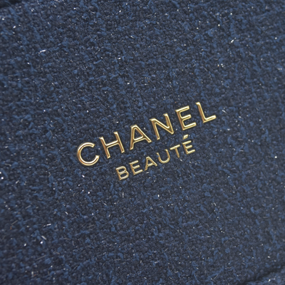 CHANEL EYES TO IMPRESS Cosmetic Pouch Navy Blue Shimmer CONSIGNMENT