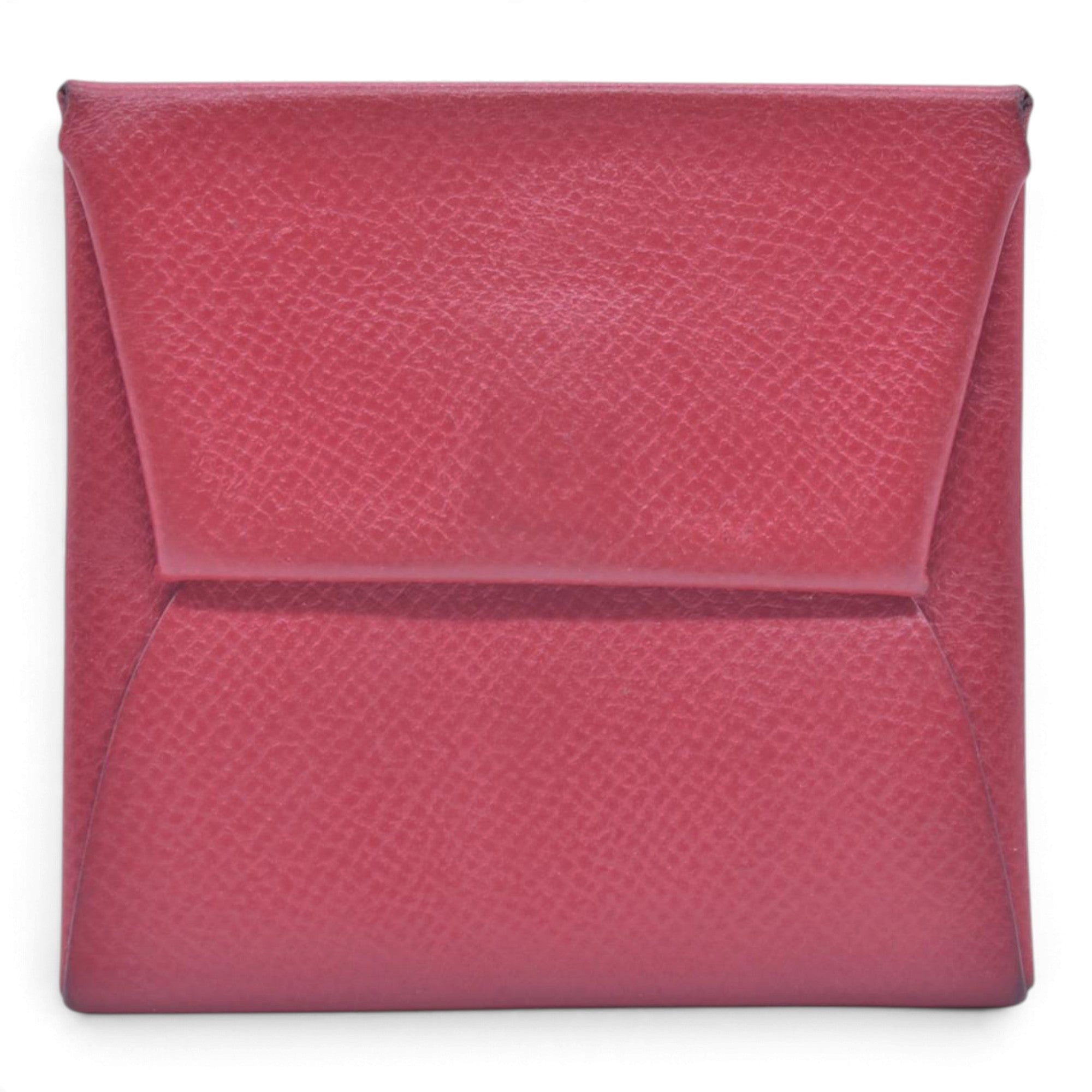 $320 HERMES Red Leather Envelope Card Holder Pouch CONSIGNMENT 10021449