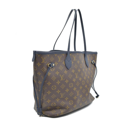 Louis Vuitton LV Monogram Neverfull Inside Out w/Pouch MM Navy