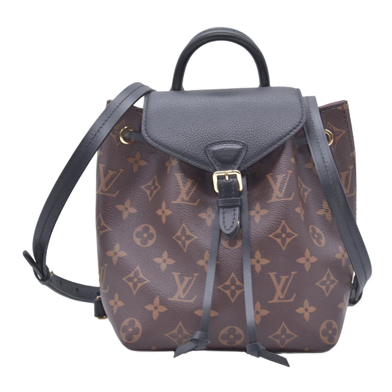 $3200 Louis Vuitton Monogram BB Montsouris NM Backpack Black