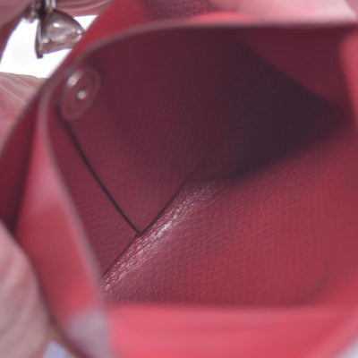 $320 HERMES Red Leather Envelope Card Holder Pouch CONSIGNMENT 10021449