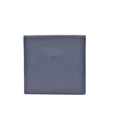 $320 HERMES Navy Blue Leather Envelope Card Holder Pouch CONSIGNMENT 10021452