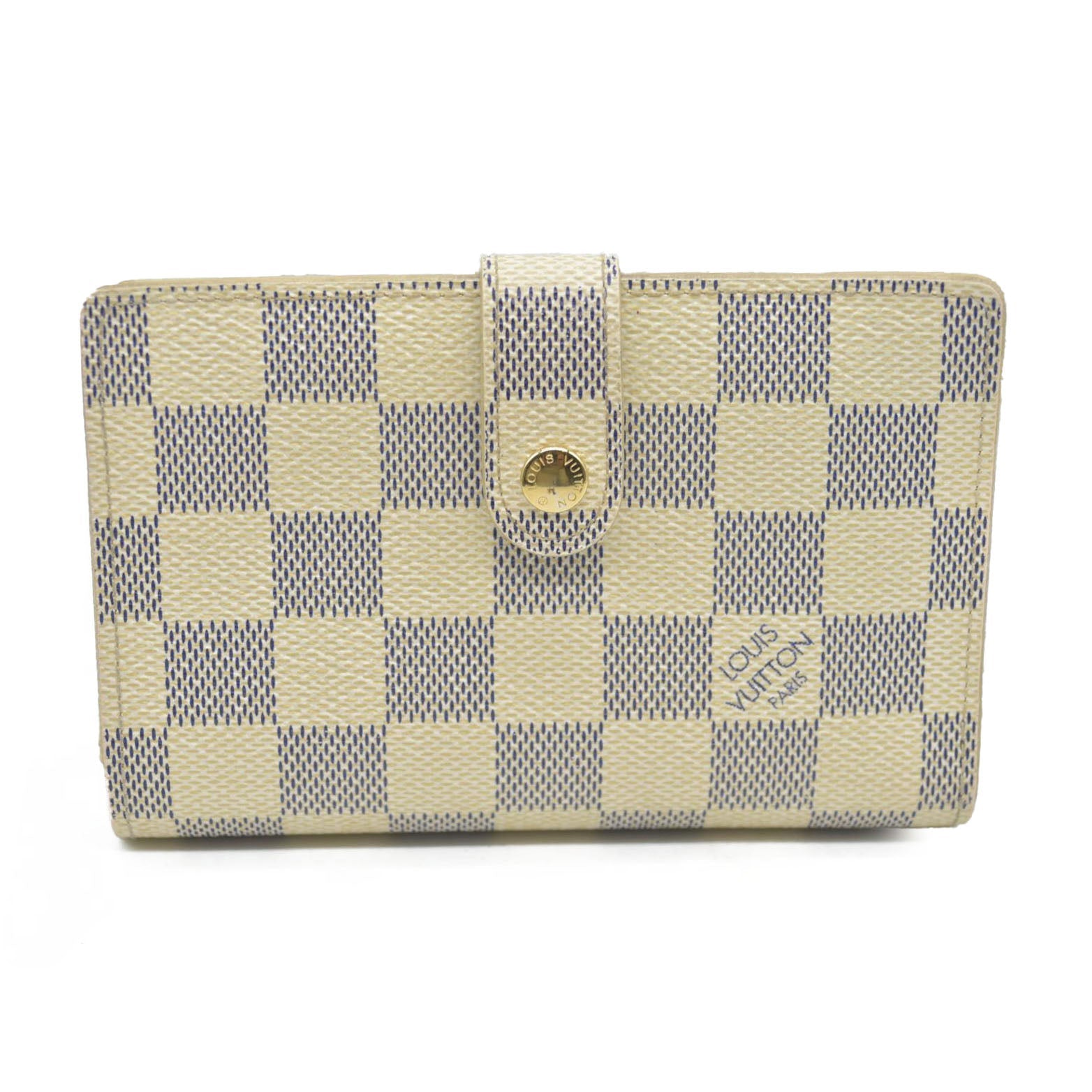 AUCTION $750 Louis Vuitton  Damier Azur French Purse Wallet