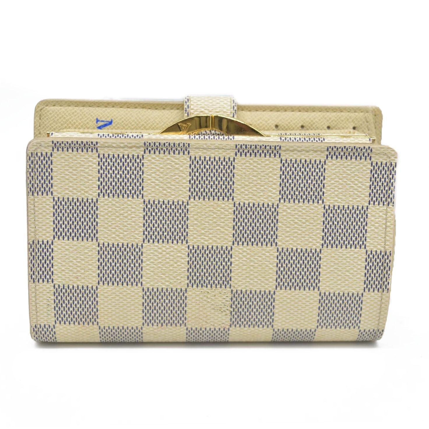 AUCTION $750 Louis Vuitton  Damier Azur French Purse Wallet