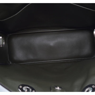 $320 HERMES Navy Blue Leather Envelope Card Holder Pouch CONSIGNMENT 10021452