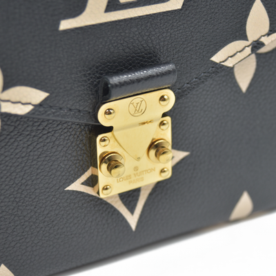 $3150 Louis Vuitton Empreinte Monogram Giant Pochette Metis Black Beige Bicolor CONSIGNMENT