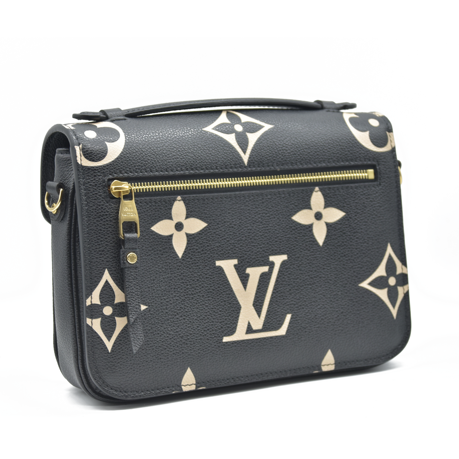$3150 Louis Vuitton Empreinte Monogram Giant Pochette Metis Black Beige Bicolor CONSIGNMENT