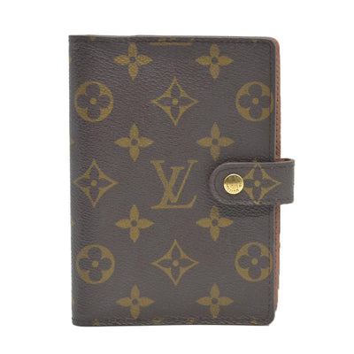 AUCTION $495  Louis Vuitton Monogram Agenda PM Notebook Cover Brown CA0948