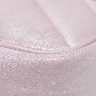 $3600 Gucci Iridescent Nappa Chevron Matelasse Small GG Marmont Shoulder Bag Iridescent Escape Pink