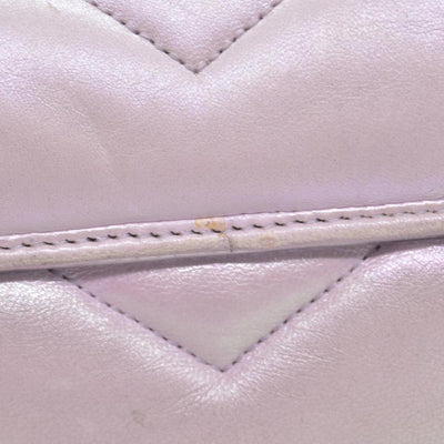 $3600 Gucci Iridescent Nappa Chevron Matelasse Small GG Marmont Shoulder Bag Iridescent Escape Pink