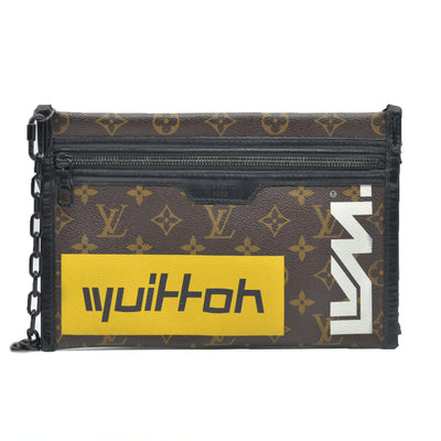 $2180 Louis Vuitton  Monogram Double Flat Messenger Marron CONSIGNMENT