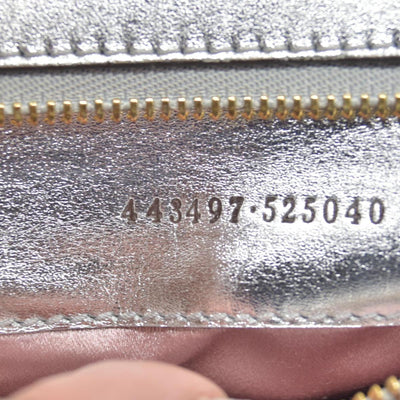 $3600 Gucci Iridescent Nappa Chevron Matelasse Small GG Marmont Shoulder Bag Iridescent Escape Pink