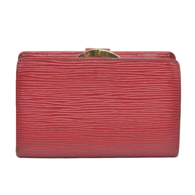 AUCTION $775 Louis Vuitton  Epi French Purse Wallet Red  MI0074