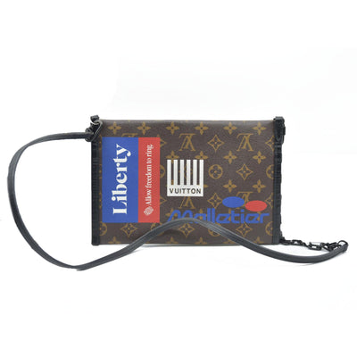 $2180 Louis Vuitton  Monogram Double Flat Messenger Marron CONSIGNMENT