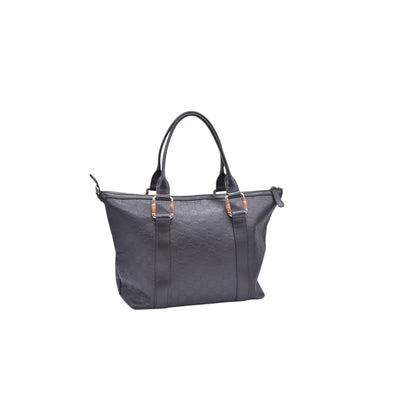 $1850 GUCCI Dark Brown Guccissima Leather Bamboo Bar Tote CONSIGNMENT 10021444
