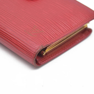 AUCTION $775 Louis Vuitton  Epi French Purse Wallet Red  MI0074