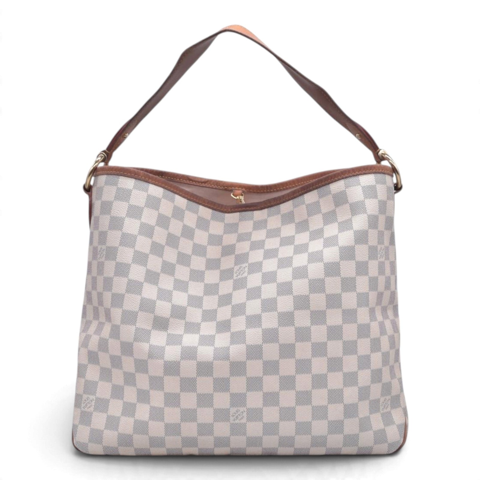 $1450 LOUIS VUITTON Damier Azur Delightful MM Shoulder Bag CONSIGNMENT 10021443