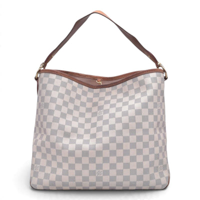 $1450 LOUIS VUITTON Damier Azur Delightful MM Shoulder Bag CONSIGNMENT 10021443